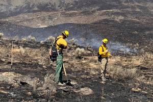 Brush 1 and crew were mobilized, along with others, to assist with the #BattermanFire. The fire size is estimated at 7,900 acres with 10% containment. (Everett Fire Department)