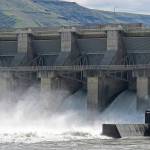 FILE - In this April 11, 2018, file photo, water moves through a spillway of the Lower Granite Dam on the Snake River near Almota, Wash. Some Republican members of Congress from the Northwest are accusing a GOP Idaho lawmaker of conducting secret negotiations with the Democratic governor of Oregon over a controversial proposal to breach four dams on the Snake River to save endangered salmon runs. (AP Photo/Nicholas K. Geranios, File)