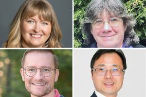 Top, L-R: Janelle Cass, Lora Petso. Bottom, L-R: Luke Distelhorst, Will Chen.