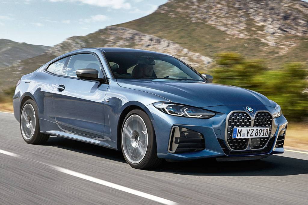 The 2021 BMW 4 Series coupe has a new interpretation of the brand’s signature kidney grille. (BMW) 20210718