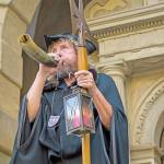 The night watchman signals Alls well in Rothenburg, Germany. (Rick Steves Europe)