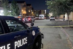 Detectives are investigating after a man was shot and killed Sunday night outside an apartment building in Seattle's Lake City neighborhood. (Seattle Police Department)