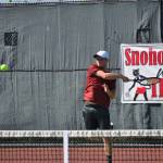 Shorecrests Ben Silber (pictured) and Edmonds-Woodways Paige Oliver finished second in the Mixed Doubles division at the Snohomish Summer Smash tennis tournament on July 22-25, 2021, at Snohomish High School. (Photo by Kristi Lin)