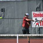 Shorecrest's Ben Silber (pictured) and Edmonds-Woodway's Paige Oliver finished second in the Mixed Doubles division at the Snohomish Summer Smash tennis tournament on July 22-25, 2021, at Snohomish High School. (Photo by Kristi Lin)