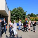 Edmonds police chief finalists talk with residents Wednesday during a meet-and-greet at the Edmonds Library. (Kevin Clark / The Herald)