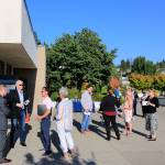 Edmonds Police Chief finalists talk with residents Wednesday afternoon during a meet-and-greet with at the Edmonds Library on August 4, 2021.  (Kevin Clark / The Herald)