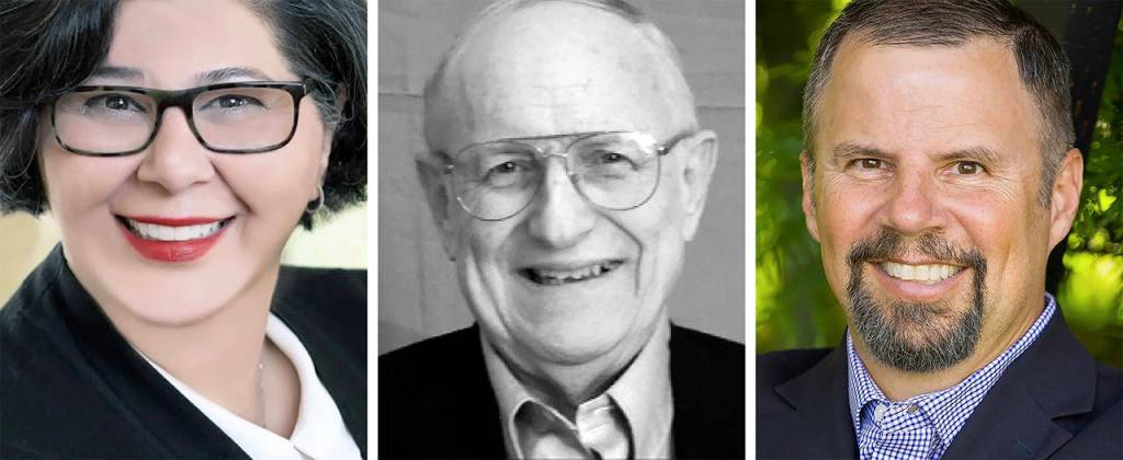 Lynnwood City Council Position 2 candidates, from left: Naz Lashgari, Don Gough and Patrick Decker.