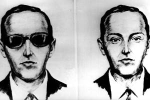 FILE--This undated artist sketch shows the skyjacker known as D.B. Cooper from recollections of the passengers and crew of a Northwest Airlines jet he hijacked between Portland and Seattle on Thanksgiving eve in 1971. Nearly 50 years after skyjacker D.B. Cooper vanished out the back of a Boeing 727 into freezing Northwest rain, wearing a business suit, a parachute and a pack with $200,000 in cash, a crime historian is conducting a dig on the banks of the Columbia River in Vancouver, Washington, in search of evidence. (AP-Photo/File)