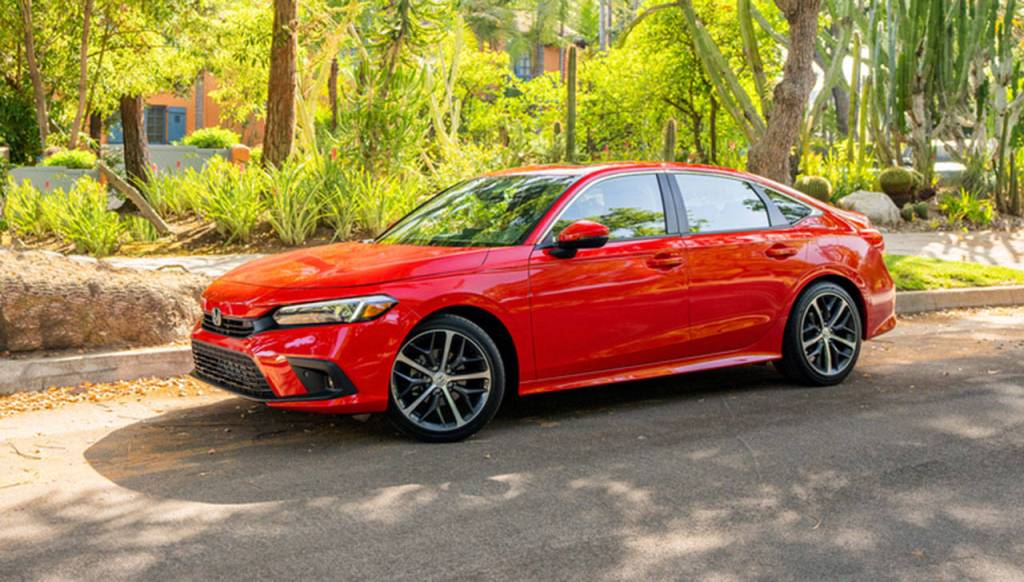 The 2022 Honda Civic Sedan has seating for five with 37.4 inches of legroom for rear-seat passengers. (Honda)