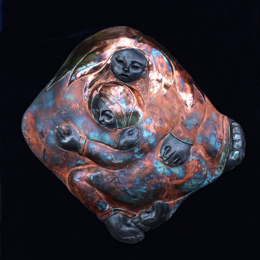 First place, Three-Dimensional Art: Julia Szten, Comfort, raku fired ceramics