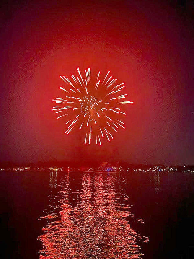 Shawn Moylan took this fireworks photo from Kevin Cochrans dock in Lake Stevens.