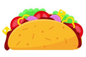 Mexican tradition food vector illustration. Tacos icons on white background.
