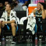 Chicago Skyճ Candace Parker yells in response to a foul called against a teammate during the game at Angel of the Winds Arena on Friday, Aug. 27, 2021 in Everett, Wash. (Olivia Vanni / The Herald)