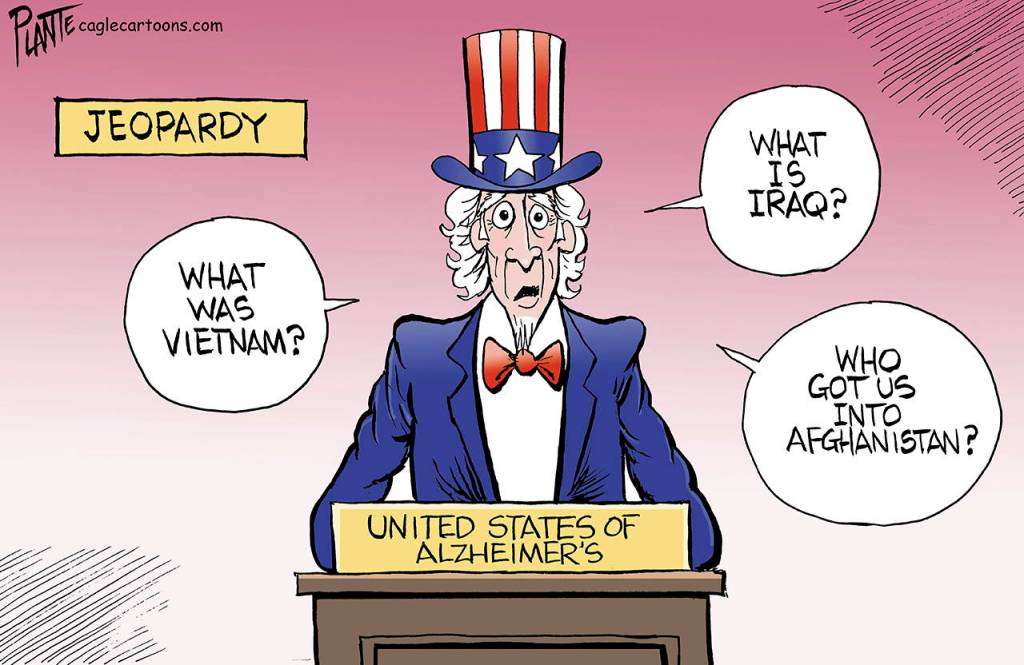 Jeopardy, memory, national memory, history, alzheimer’s, Vietnam, Iraq, Afghanistan, Middle East, terrorism, 9/11, September eleven, President George W, Bush, Vice President Dick Chaney, Secretary of Defence Donald Rumsfeld, President Barack Obama, ex-President Donald J. Trump