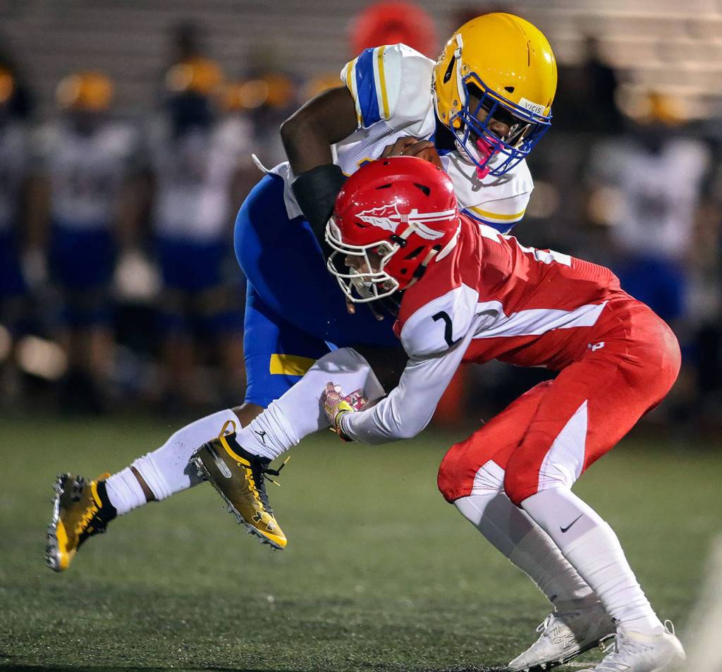 The midseason showdown between Marysville Pilchuck and Ferndale could very well determine the Wesco 3A North title. (Kevin Clark / The Herald)
