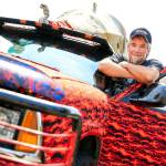 Russell Struck, 63, started decorating his Chevy S-10 about five years ago and never stopped. He lives in his truck. (Kevin Clark / The Herald)
