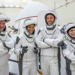 The crew of the Inspiration4 orbital mission of SpaceX, from left: Chris Sembroski of Everett, Sian Proctor of Phoenix, Jared Isaacman of Washington, New Jersey, and Hayley Arceneaux of Memphis, Tennessee. (SpaceX)