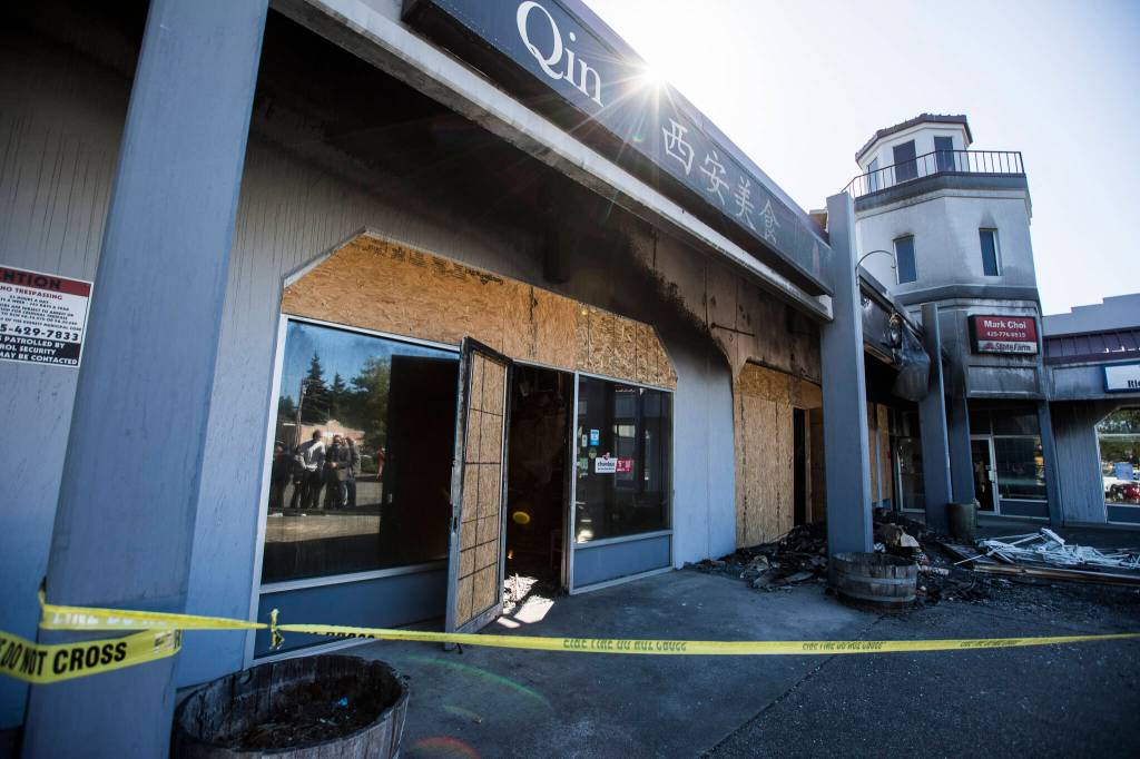 Qin Xian Noodles is taped off Thursday. (Olivia Vanni / The Herald)