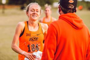 Oklahoma State distance runner Taylor Roe, a Lake Stevens High School graduate, finished second at the Big 12 Cross Country Championship on Oct. 30, 2020, in Lawrence, Kansas. (Oklahoma State photo)