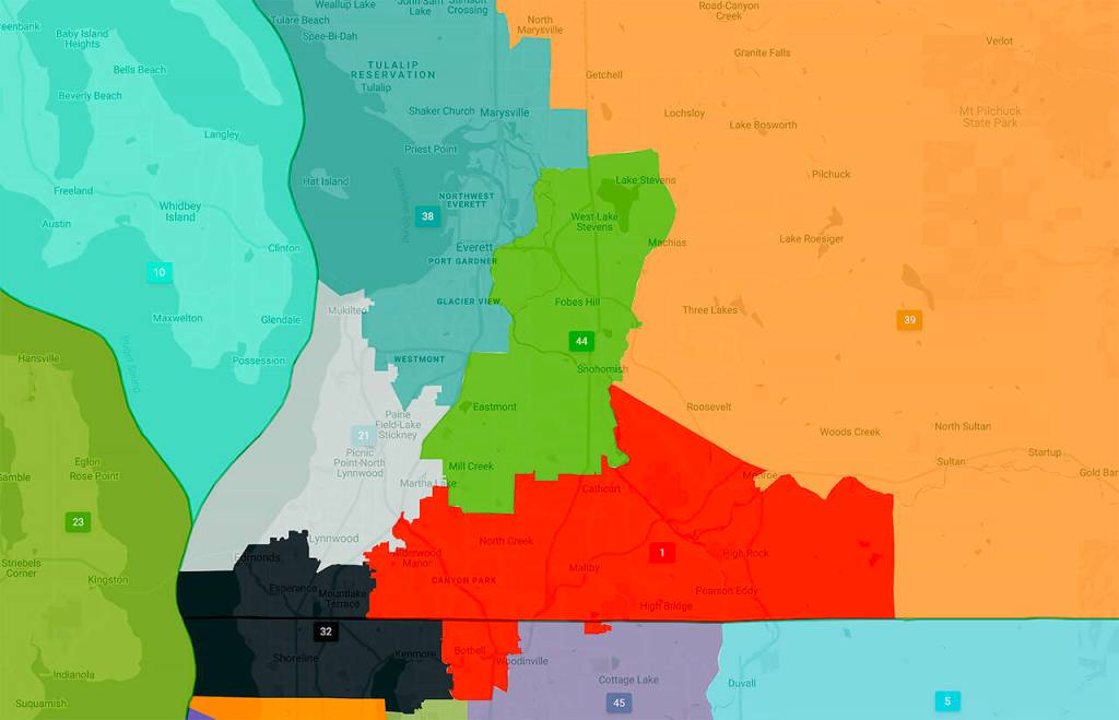 Brady Piñero Walkinshaw draft Legislative District map. (Washington State Redistricting Commission)