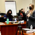 Deputy prosecutor Cheryl Johnson makes her opening statement Friday in Snohomish County Superior Court in Everett on Friday. (Kevin Clark / The Herald)