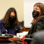 Defense attorney Amy Jones makes her opening statement Friday in Snohomish County Superior Court in Everett. (Kevin Clark / The Herald)