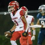 Gaylan Gray helped lead a multifaceted Marysville Pilchuck rushing attack that totaled 345 yards on the ground. (Olivia Vanni / The Herald)