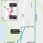 Work on the Lynnwood light rail extension could require the closure of the Highway 104 and I-5 interchange near Mountlake Terrace for two nights and mornings this week. (Sound Transit)