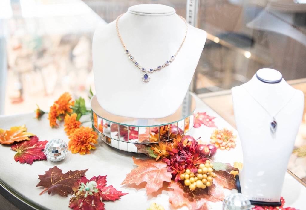 An autumn-themed display at Wagner Jewelers in Marysville. (Olivia Vanni / The Herald)