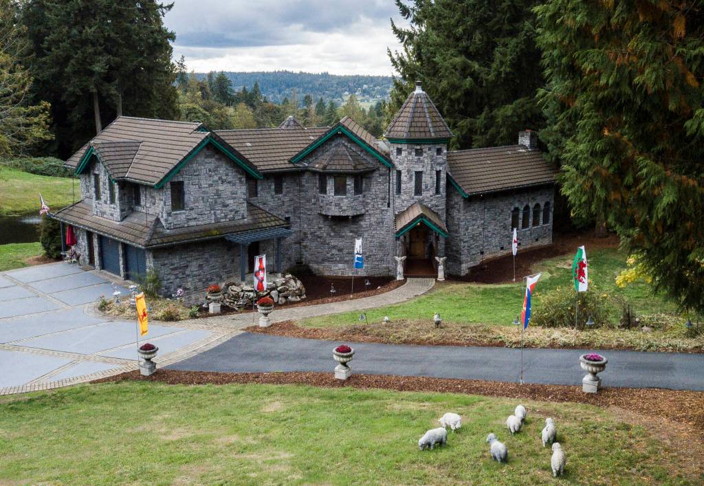 The exterior of the $2.3 million Monroe castle in Monroe. (Olivia Vanni / The Herald)