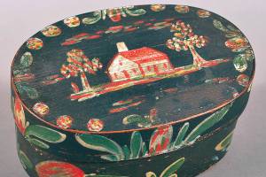 This bentwood box, 4 by 9 by 6 inches, sold for $4,260, more than four times its estimate. (Cowles Syndicate Inc.)