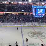 Angel of the Winds Arena had a pretty full house for the pre-season game between the Seattle Krakon and the Edmonton Oilers on Friday night. (Jake Goldstein-Street / The Herald)
