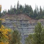 Part of the hillside erosion contributing to the spread of sediment along the South Fork Stillaguamish River on Wednesday in Verlot. (Olivia Vanni / The Herald)