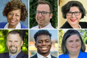 Top (L-R): Shirley Sutton, Nick Coelho, Naz Lashgari. Bottom (L-R): Patrick Decker, Joshua Binda, Lisa Utter.