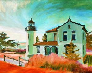 See oil paintings by Timothy Haslet, such as Admiralty Head Lighthouse at the Penn Cove Gallery in Coupeville through Oct. 31.