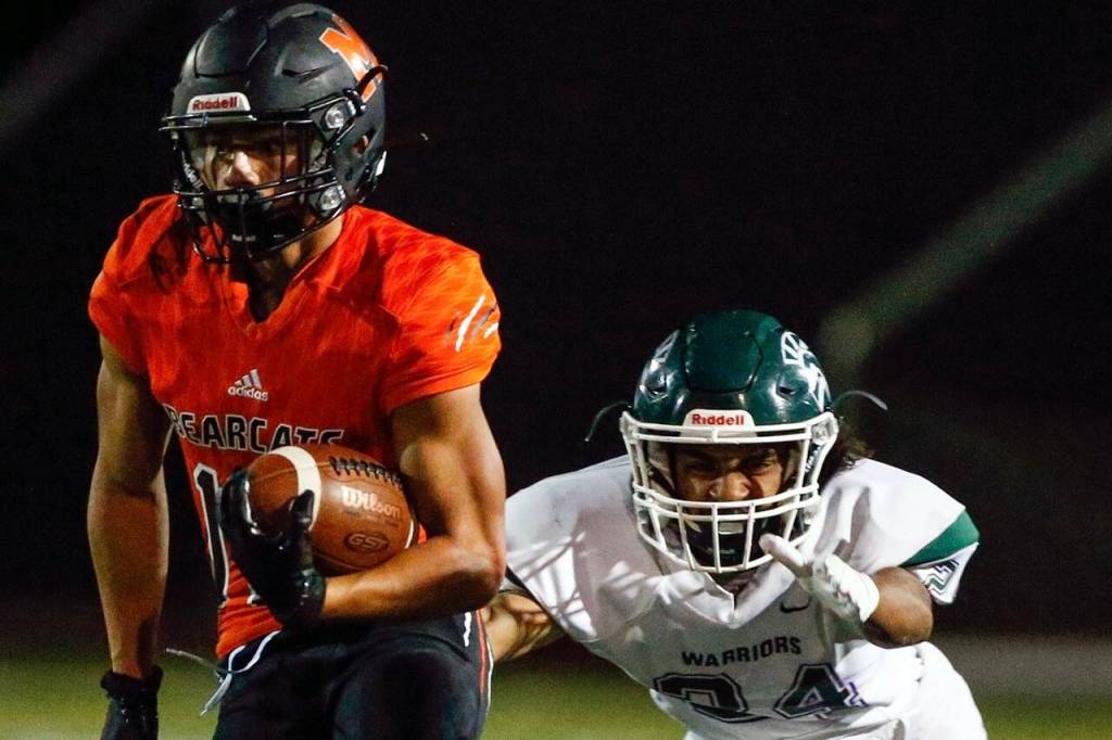 Cole Pruett and Monroe face Snohomish in a showdown with massive Wesco 3A South title implications. (Kevin Clark / The Herald)