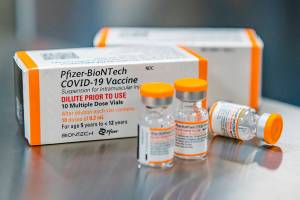 FILE - This October 2021, photo provided by Pfizer shows kid-size doses of its COVID-19 vaccine in Puurs, Belgium. The U.S. moved a step closer to expanding vaccinations for millions more children as a panel of government advisers on Tuesday, Oct. 26, endorsed kid-size doses of Pfizer's shots for 5- to 11-year-olds. (Pfizer via AP, File)