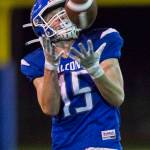 South Whidbeys Lucas Taksony makes a catch during the game on Friday, Oct. 29, 2021 in Langley, Wa. (Olivia Vanni / The Herald)