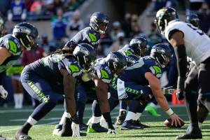 Seattle Seahawks quarterback Geno Smith (7) during an NFL football game against the Jacksonville Jaguars, Sunday, Oct. 31, 2021, in Seattle. The Seahawks won 31-7. (AP Photo/Ben VanHouten)