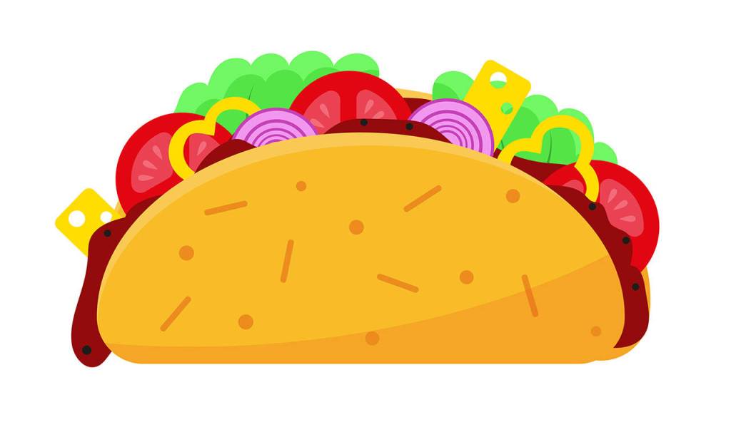 Mexican tradition food vector illustration. Tacos icons on white background.