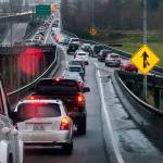 Ian Terry / The Herald

Westbound cars merge from Highway 204 and 20th Street Southeast onto the trestle during the morning commute on Thursday, March 30 in Lake Stevens.

Photo taken on 03302017