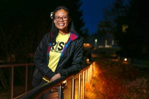 Vanessa Edwards, outgoing Marysville's school board president at Marysville Getchell High School on November 8, 2021. (Kevin Clark / The Herald)