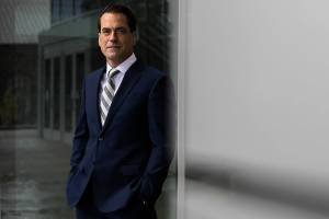 Snohomish County Prosecutor Adam Cornell at the Snohomish County Courthouse on Monday, Nov. 15, 2021 in Everett, Wa. (Olivia Vanni / The Herald)