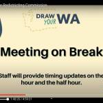 This is what viewers of the public meeting held by the Washington State Redistricting Commission saw during most of the five-hour session Monday night. (Washington State Redistricting Commission)