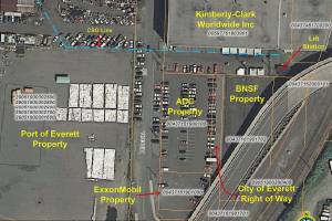 A final environmental cleanup is set to begin next year at the ExxonMobil and ADC properties, neighboring the Port of Everett. Photo courtesy of the Washington State Department of Ecology.