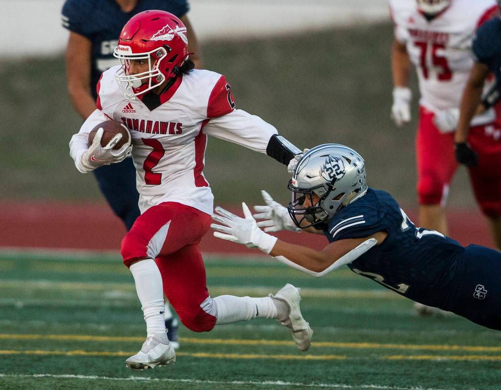 Michael Bejar is one of four primary ball carriers in the Tomahawks Slot-T attack. (Olivia Vanni / The Herald)