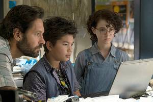 From left: Paul Rudd, Logan Kim and Mckenna Grace in "Ghostbusters: Afterlife." MUST CREDIT: Kimberly French/Sony Pictures Entertainment/Columbia Pictures.