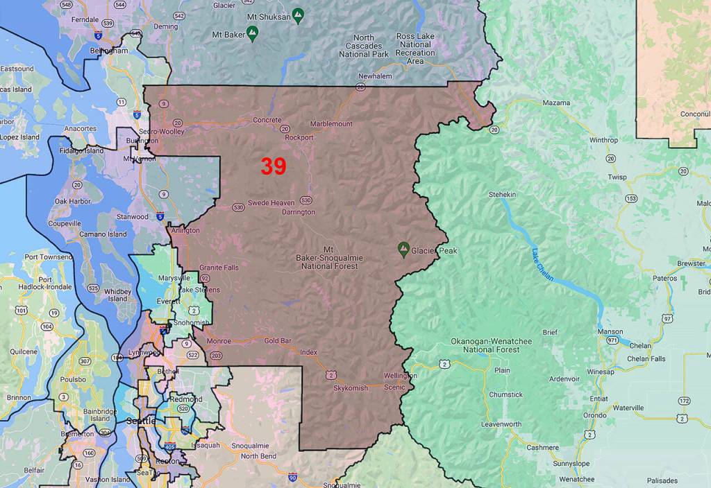 The current 39th Legislative District. (Washington State Redistricting Commission)