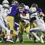 Lake Stevens running back Jayshon Limar carries the ball during a 4A state quarterfinal game against Gonzaga Prep on Nov. 20, 2021, at Lake Stevens High School. (John Gardner / Pro Action Image)