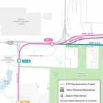 Alternatives for the Southwest Everett Industrial Center light rail station. (Sound Transit)